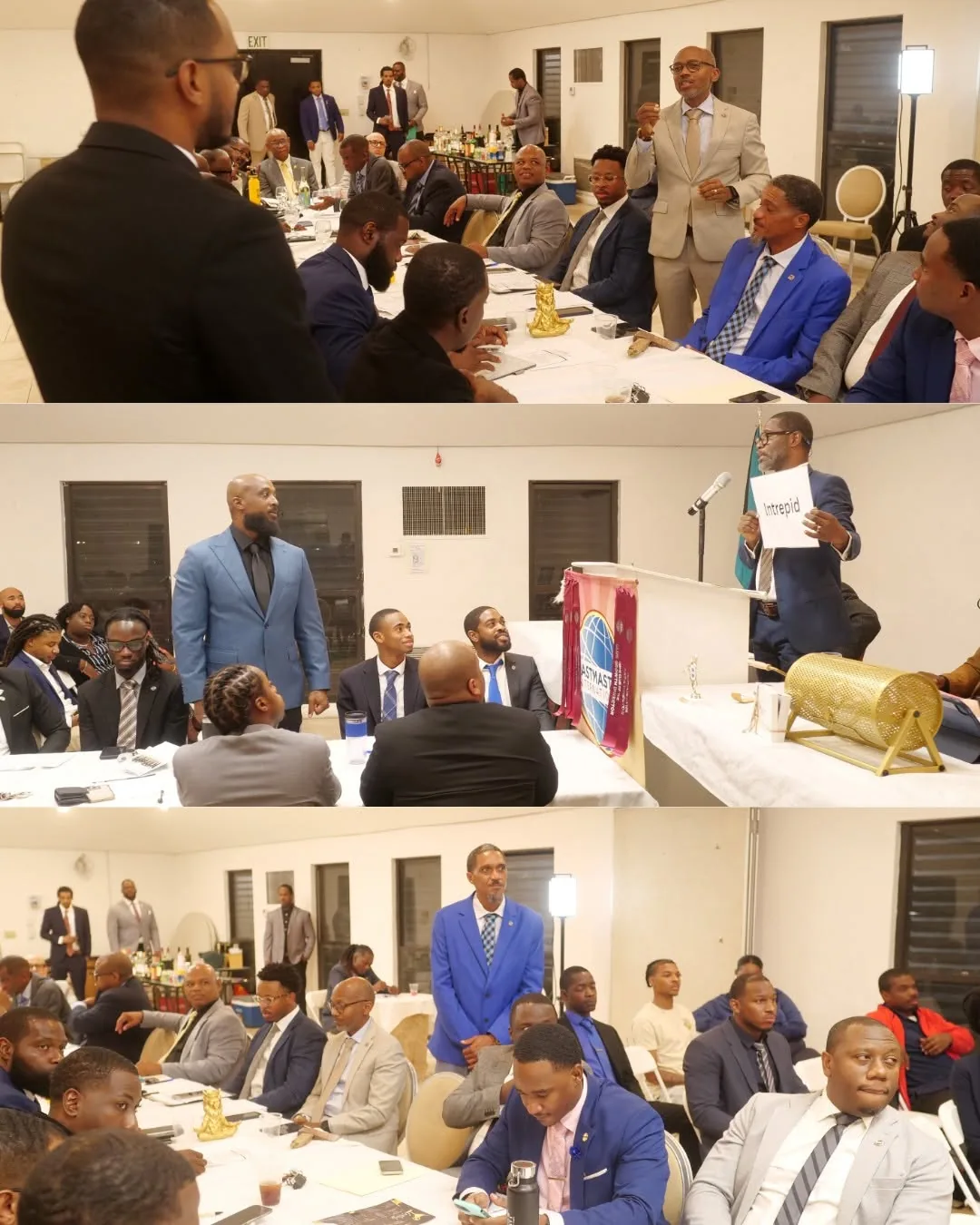 Club 1600 Toastmasters meeting moments with members speaking in Nassau, Bahamas